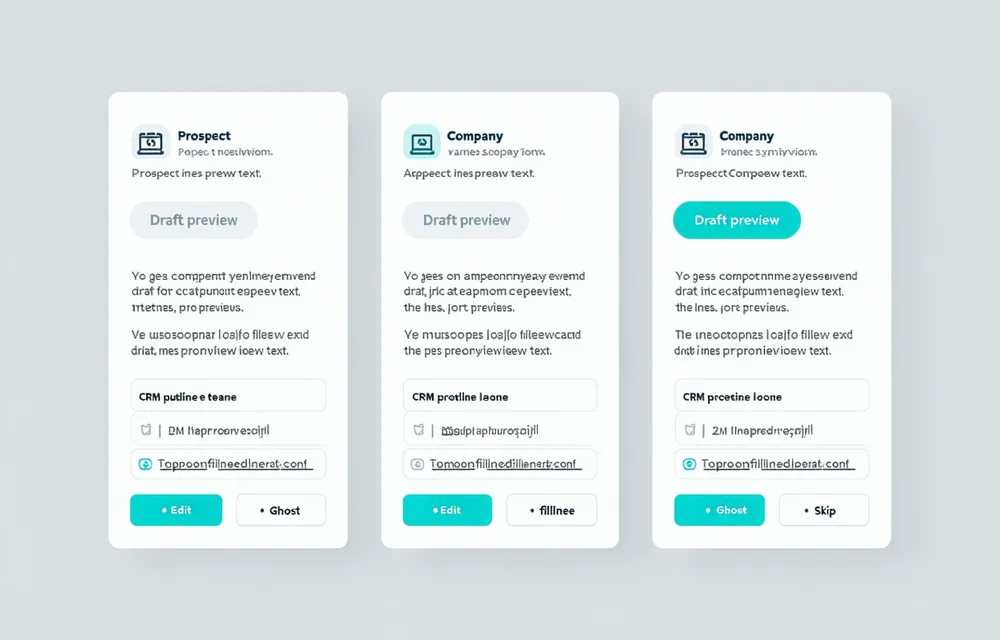 Enrola rep handoff queue showing approve, edit, and skip controls with CRM sync status indicators